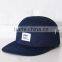 High Quality Plain Orange Printed 5 Panel Cap Flat Brim Custom Logo 5 Panel Hat