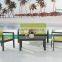 plastic wood garden sofa set, patio wood sofa furniture water proof and UV resistant