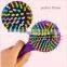 Abundant Hair & Antistatic Detangling Comb Eyecandy Rainbow Wave Curly Plastic Hair Brush