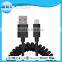 Factory offer flexible spring coiled cord mfi usb cable for smartphones