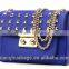 Fashion lady bag chain diamond lattice messenger bag women