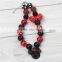 hot selling pearl plastic baby girls necklace black and red mickey necklace and hairband