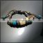 Fashionable design stretchable shambala bead genuine leather cord lucky bali bracelet
