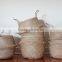 Decorative natural seagrass folding tote storage basket