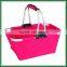 Folding cloth carry collapsible market tote shopping basket