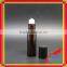 10ml amber glass roll on bottle with stainless steel roller with glass ball bottle