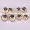 Metal Alloy Plated Gold Earrings, Circle Shape Pave Crystal Jewelry Stud Earrings