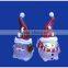 Holiday Christmas Acrylic Figurines Santa and Snowman With Hat & RGB Led Light