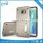 2 in 1 Heat Rediation Mesh Mobile Phone Case Kickstand Heavy Duty Back Cover for Samsung S6 Edge