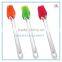 Hot sale transparent handle silicone oil brush for baking, silicone baking brush with clear handle and red blue head