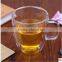 100% Lead free heat resistant borosilicate double wall glass coffee/milk cup with handle in stock