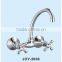 wall Moulted TWO CROSS HANDLE Brass/ZINC Kitchen Faucet