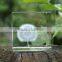 Desktop 3D k9 Crystal Glass Cube With Dandelion Figurines Inside For Souvenir Gifts
