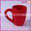 olive branch design red glazed ceramic coffee mug
