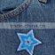 Wholesale Women Apparel Tonal-blue Embroidered Star A-line Mid-weight Denim Skirt(DQE0373SK)