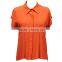 Summer ladies fashion new model short sleeve placket hidden loose fit plain dyed orange sweet shirts
