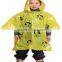 Eco-friendly children disposable plastic raincoat with cute cartoon logo