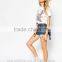 Custom Sublimation Printed Womens Crop Top Tee Heat Transfer Short Sleeve Cropped T-Shirt