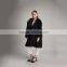 Myfur Wholesale Black Winter Warm Raccoon Fur Hood Knitted Fur Jacket For Women