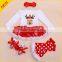 Custom-made Christmas party dresses for newborn baby girl boutique clothing sets