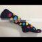 Mid-calf teen girl colorful dot jacquard full terry crew fashion tube socks women