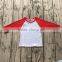 Autumn children's boutique clothes boys and girls sports t shirt kids blank raglan shirts wholesale baby cotton fabric wear
