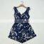 Europe And America v Collar Printing Backless Flouncing Siamese Shorts