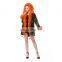 2017 Fashionable Long Multicolor Genuine Fox Hood Parka Woman Wear Fox Fur Coat