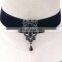 New Popular Black Velvet Choker Necklace Rhinestone Geometric Women Jewelry