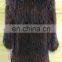long style silver fox fur jacket coat