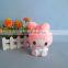 Lovely pink rabbit plastic coin bank