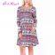 Fast Delivery beautiful pattern printed large size spring women latest short dress