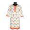 FLOWER PRINTED CREAM AND ORANGE COMBINATION WITH GREEN PRINT LATEST FASHION DESIGN