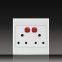 South Africa PC Material Push Button with Indicator Electrical 16A 250V Switched Socket + Euro Socket and MF double socket