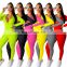 15colors New 2020 Two pieces outfits women bodycon solid hoodie long sleeve jacket and long legging sweatsuit