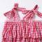 2019 summer girls plaid Halter T-shirt Tops & kids Belt Skirts Plaid Bow Summer clothing set