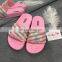 Fashion new women indoor pink rhinestone bling diamond sweet outdoor flat ladies summer pool slipper slide sandals shoes