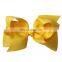 6" Girl Large Hair Bows With Clips Children Kids Handmade Grosgrain Hairbow Solid Color Baby Hair Bow Accessories 25Colors