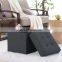 Gray modern fabric linen ottomans storage box stool high quality homely supply ottoman saving space