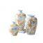 Chinese New Style Retro Golden Flower Painting White Ceramic Vase Set For Home Decoration