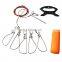 Cheap Price5 Snaps Fishing Lock Buckle Tackle Fishing Accessories Stainless Steel Chain Stringer With Float Live Fish Lure Lock