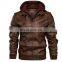 2021 Christmas New Fashion Trend Men's Zipper Collar Long Sleeve Hoodie Motorcycle Leather Jacket