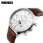 Hot Selling Luxury Quartz Men Business Watch Skmei 9117 Classic Fashion Chronograph Watches Leather Strap Stainless Steel Back