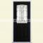 Modern interior black paint wood doors with frosted glass