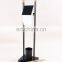 Hot Sale Iron Powder Coating Toilet Brush With Paper Roll Holder Stainless Steel Standing Black Toilet Brush Holder