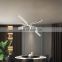 HUAYI New Design Artistic Style Living Room Checkroom Decor Chrome Aluminum LED Wall Lamp
