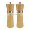 Bamboo Wooden Salt And Pepper Mill Set Ceramic Grinder Blades With Adjustable Coarseness For Cooking