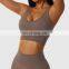 Custom Women Cross Back Push Up Sports Bras Fitness U Neck Hollow Crop Yoga Tops