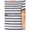 New comfprtable women t shirt design for ladies with high quality stripe t shirt TS132