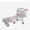 All Plastic Supermarket Grocery Store Shopping Trolley With Stainless Steel Frame Coin Lock Unfolding Feature For Hypermarkets